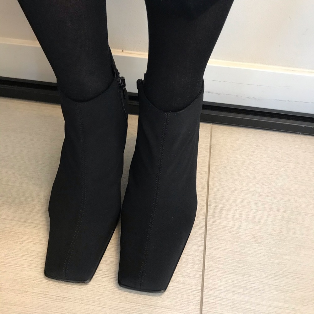 Bruno Magli black fabric booties